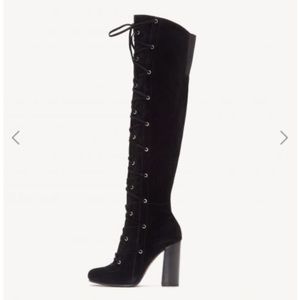 New Thanta Lace over the knee high suede boots,